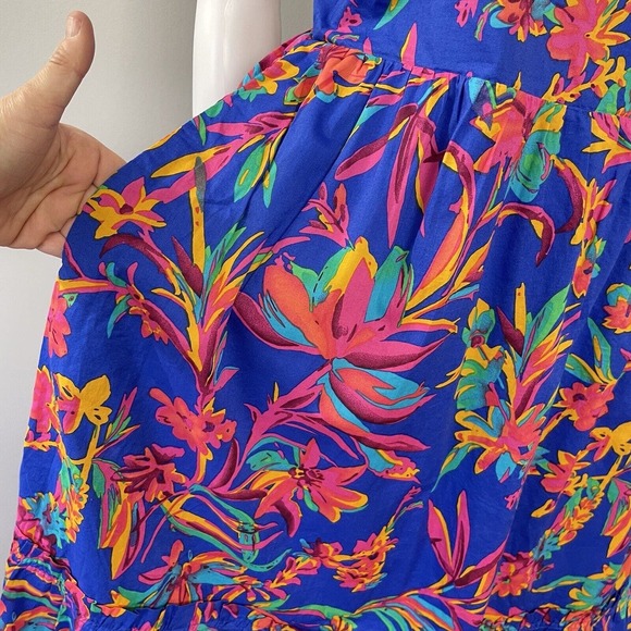 J. Crew Size 16 Dress Square Neck Floral Ruffle Sleeveless Midi Tiered NWT New - Picture 5 of 12